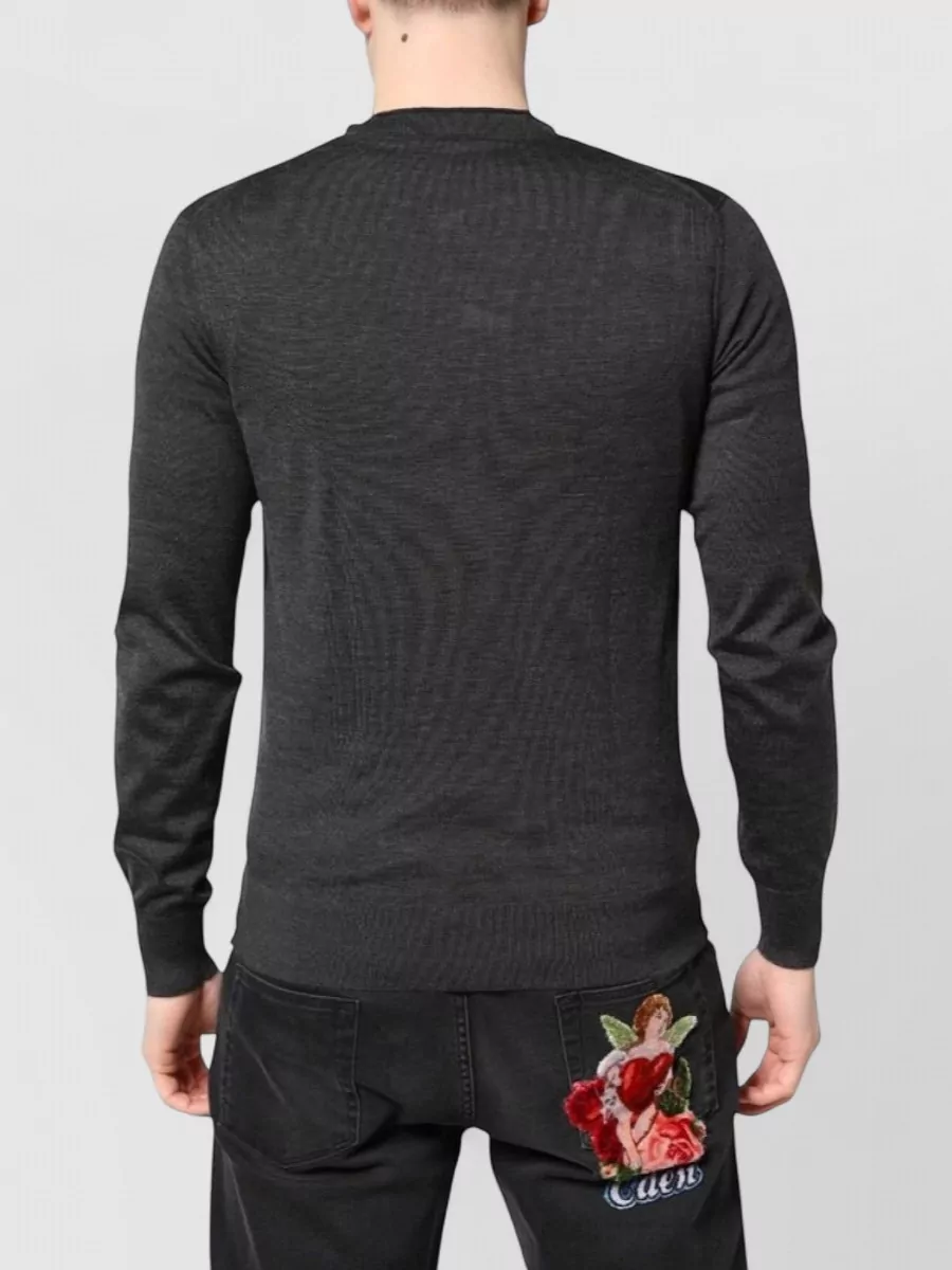 Dolce&Gabbana Cashmere Embellished Crew Neck Long Sleeve Sweater