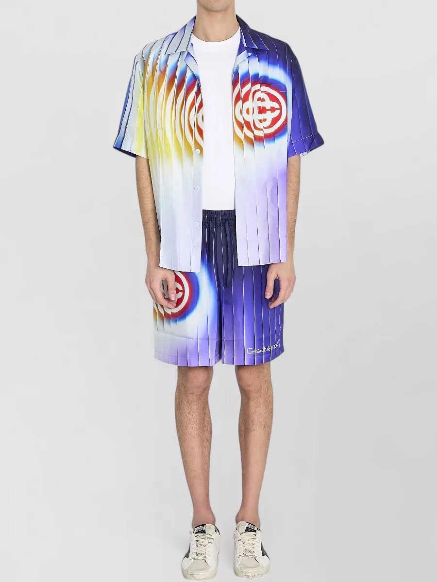 Casablanca silk printed camp-collar short-sleeve shirt