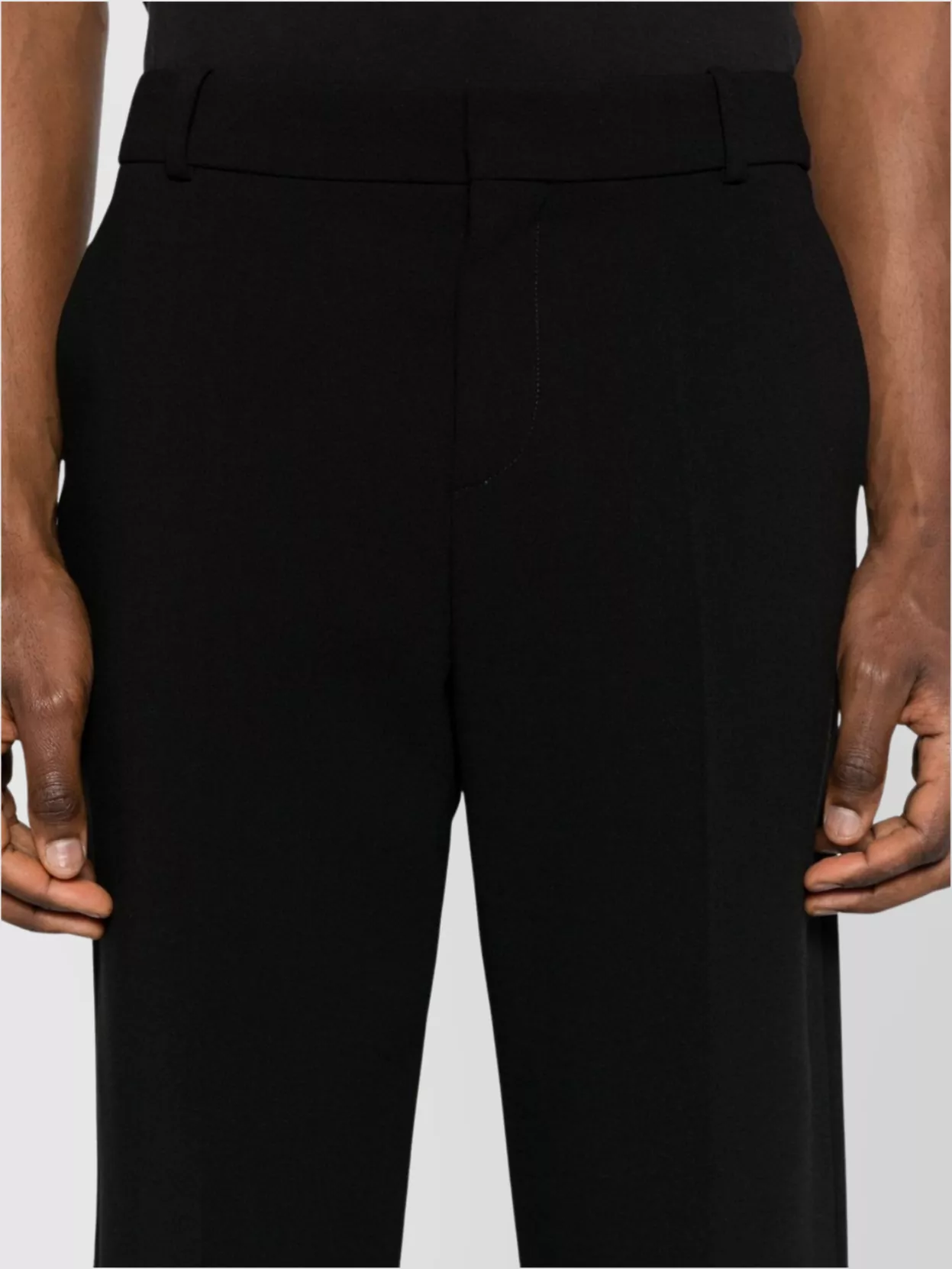 Balmain Straight Fit Wool Double Crepe Trousers