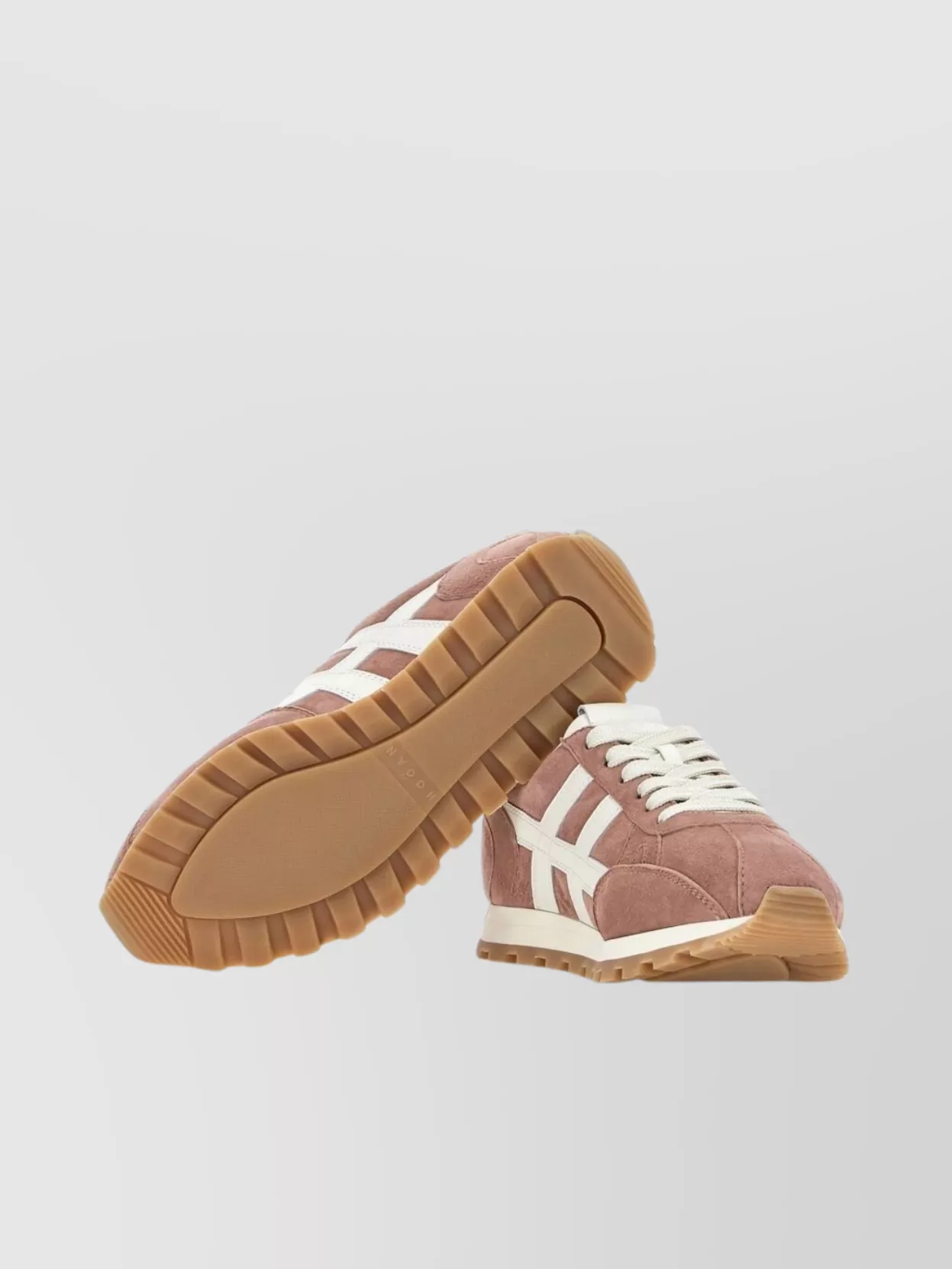 Hogan Suede Sneakers With Contrast Stripes And Rubber Sole