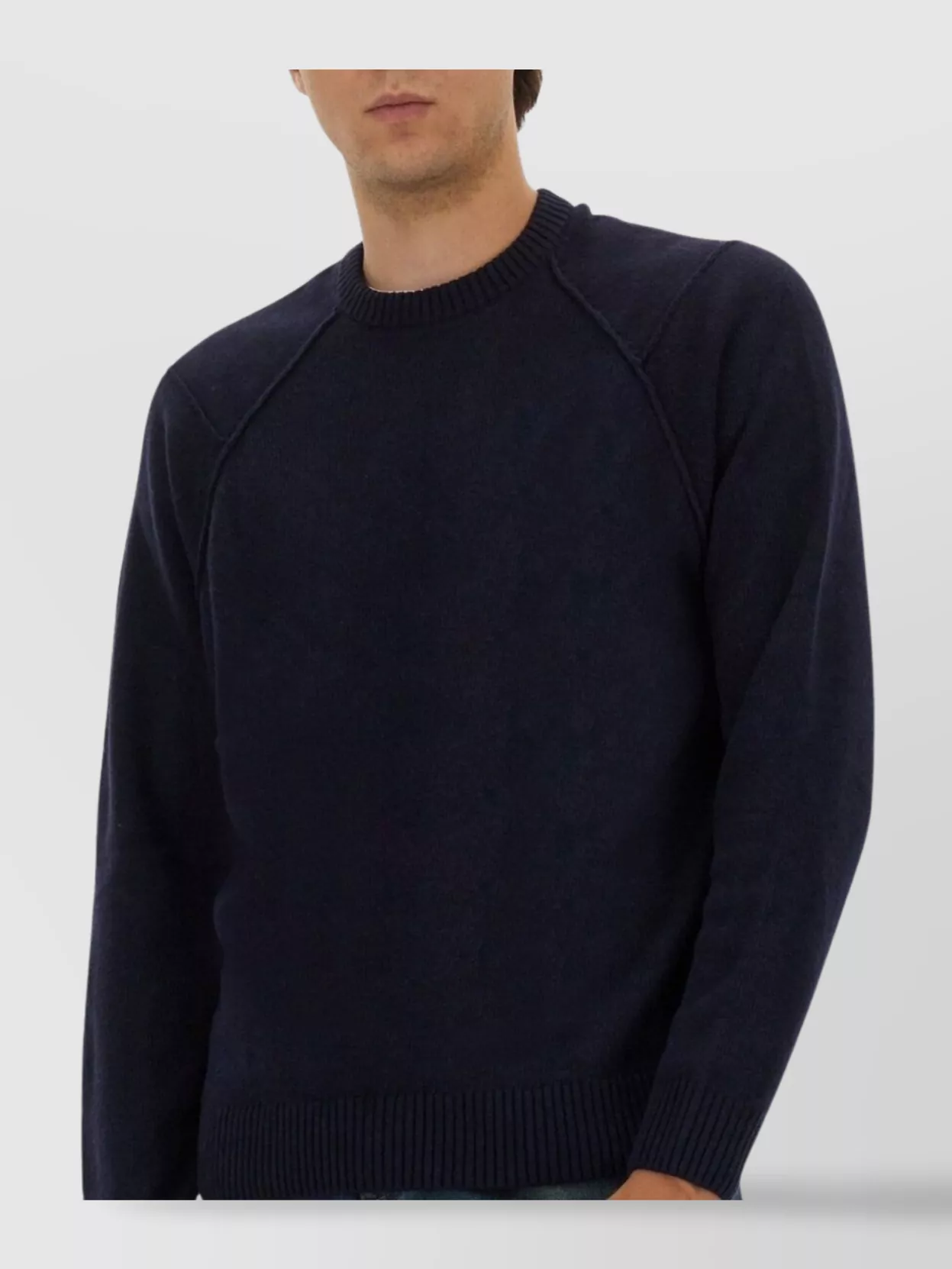 Woolrich Crew Neck Knit Texture Raglan Sweater
