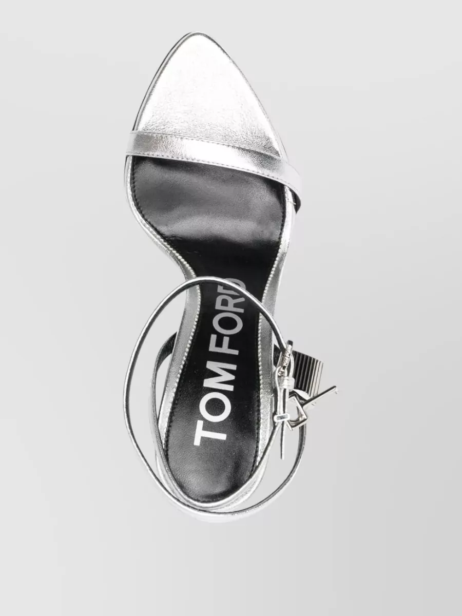Tom Ford Leather Padlock Heel Sandals
