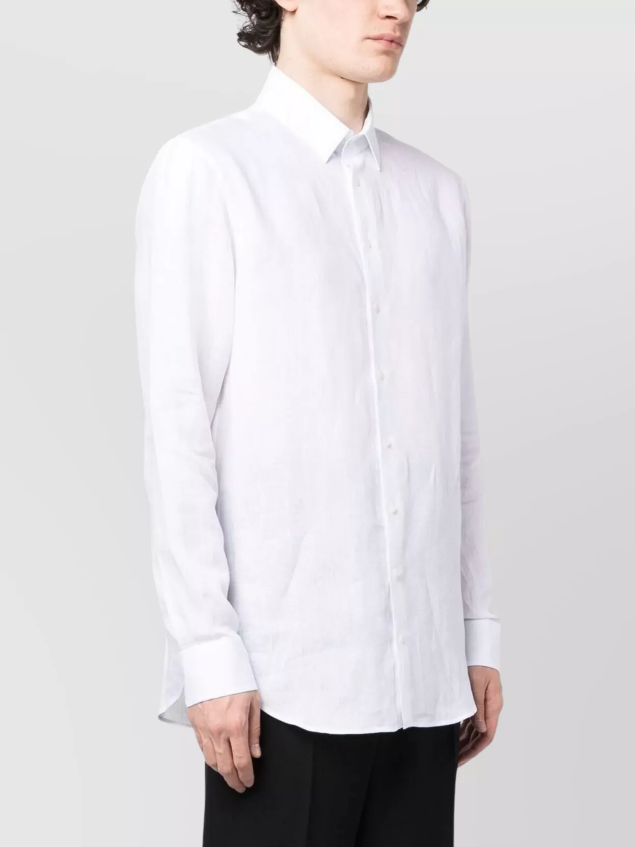 Giorgio Armani Regular Fit Linen Shirt With Long Sleeves