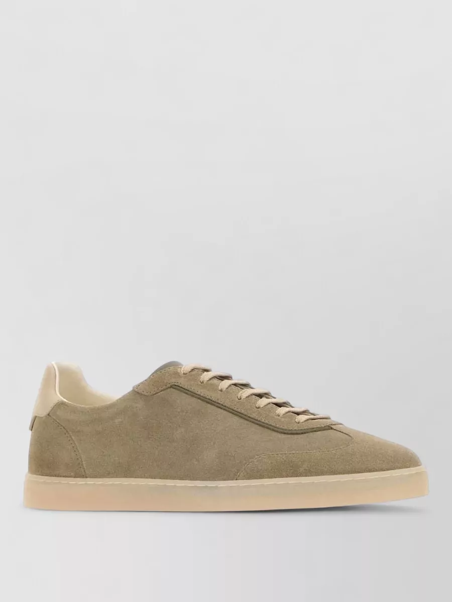 Brunello Cucinelli suede leather lace-up sneakers