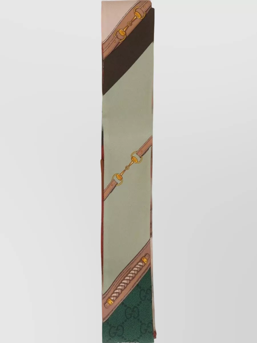 Gucci Silk Printed Ribbon Scarf