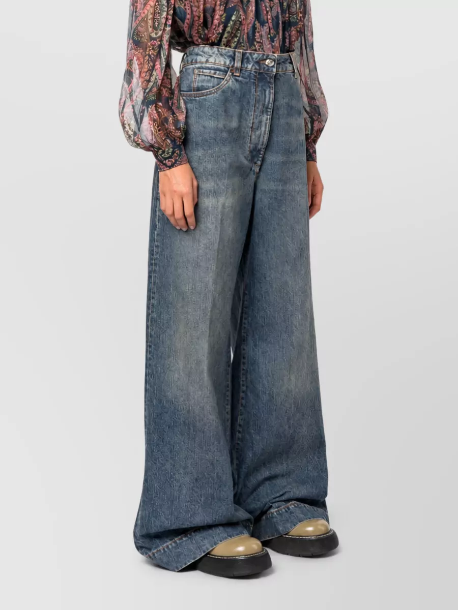 Etro Embroidered Straight-Leg Jeans