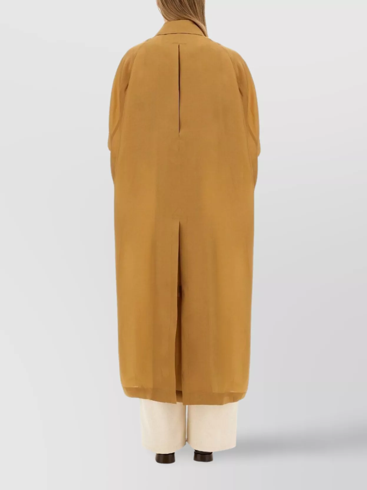 Max Mara Long Double Breasted Coat With Belted Cuffs