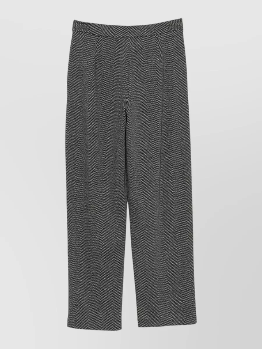Emporio Armani high-rise herringbone straight-leg trousers