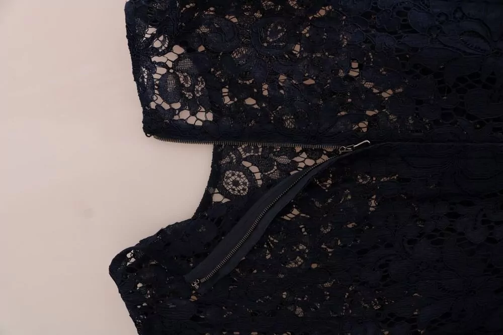 Dolce&Gabbana Floral Lace Long-Sleeve Midi Dress