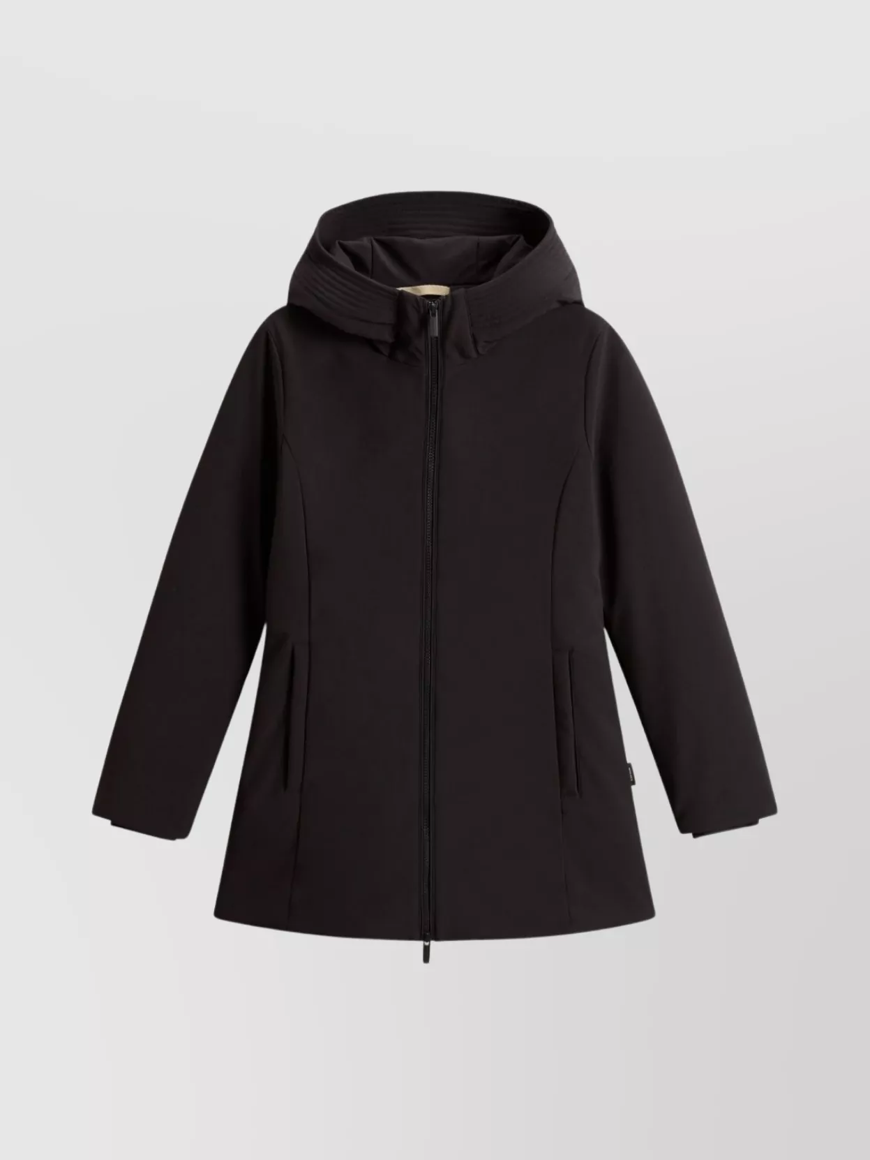 Woolrich Hooded Quilted Parka Side Pockets In Brown