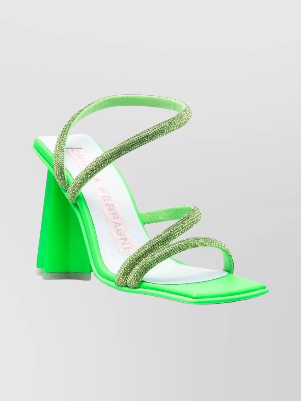 Chiara Ferragni Glamorous Block Heel Strappy Pumps In Green