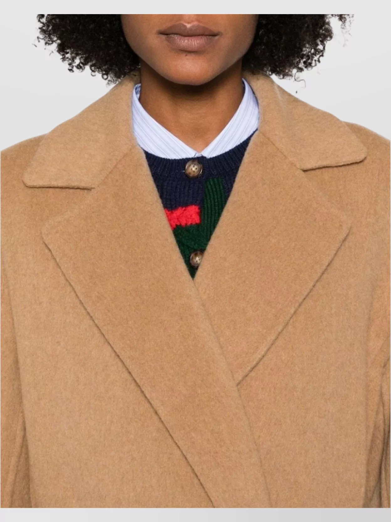 Ralph Lauren Wool Coat With Belted Waist And Notched Lapels