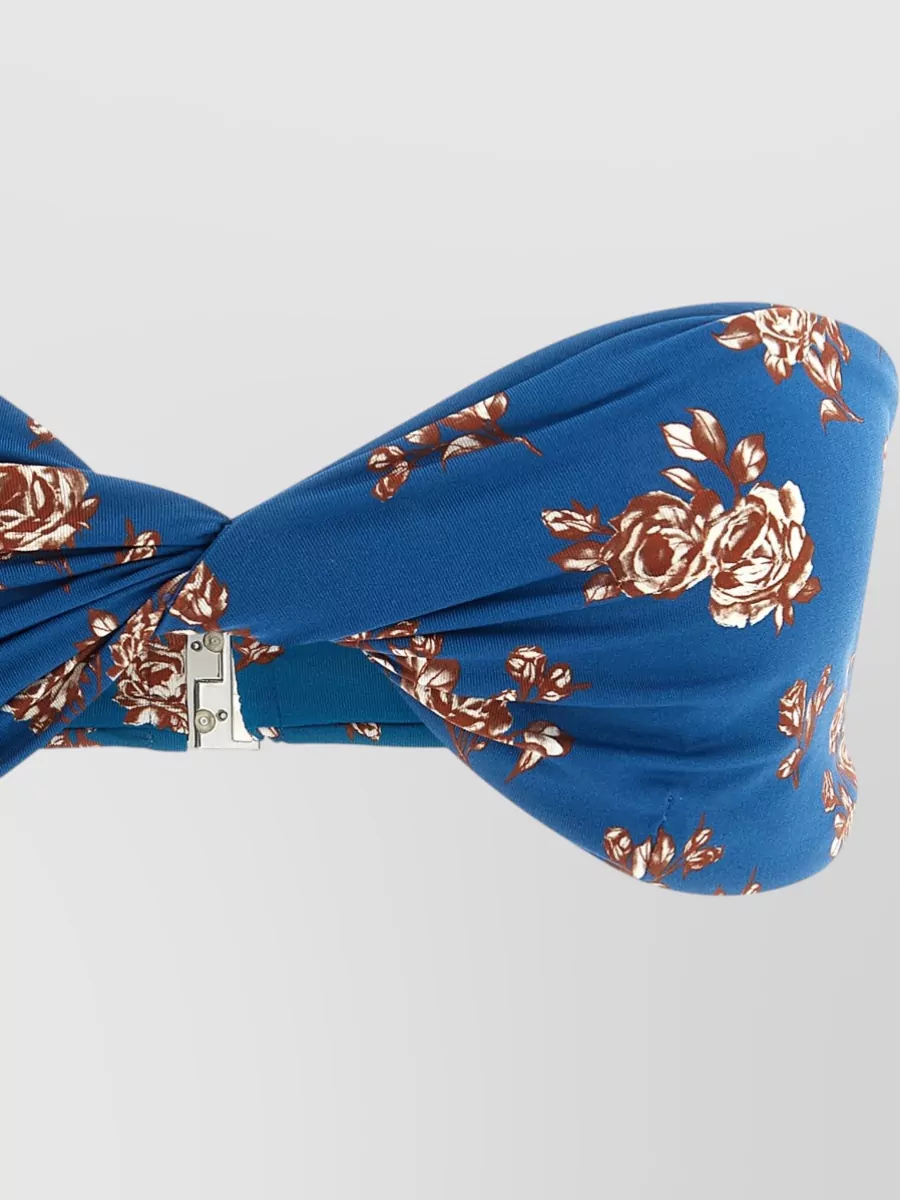 Magda Butrym Floral-Print Off-The-Shoulder Bandeau Bikini Top