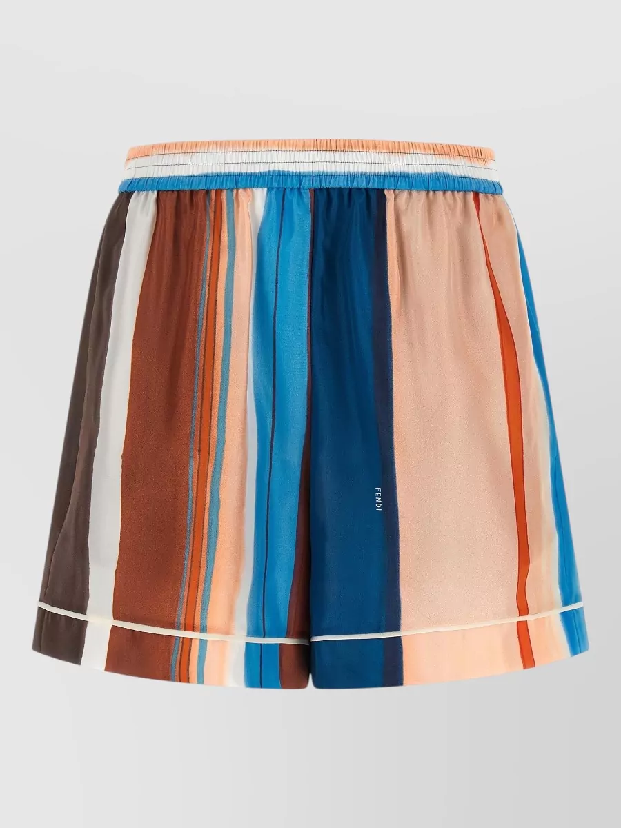 Fendi Venetian Stripes Relaxed Fit Lightweight Shorts In Multi