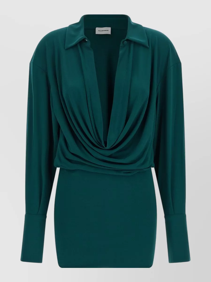 The Andamane draped v-neck mini dress