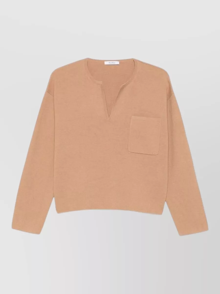 Max Mara cashmere wool v-neck long-sleeve jumper