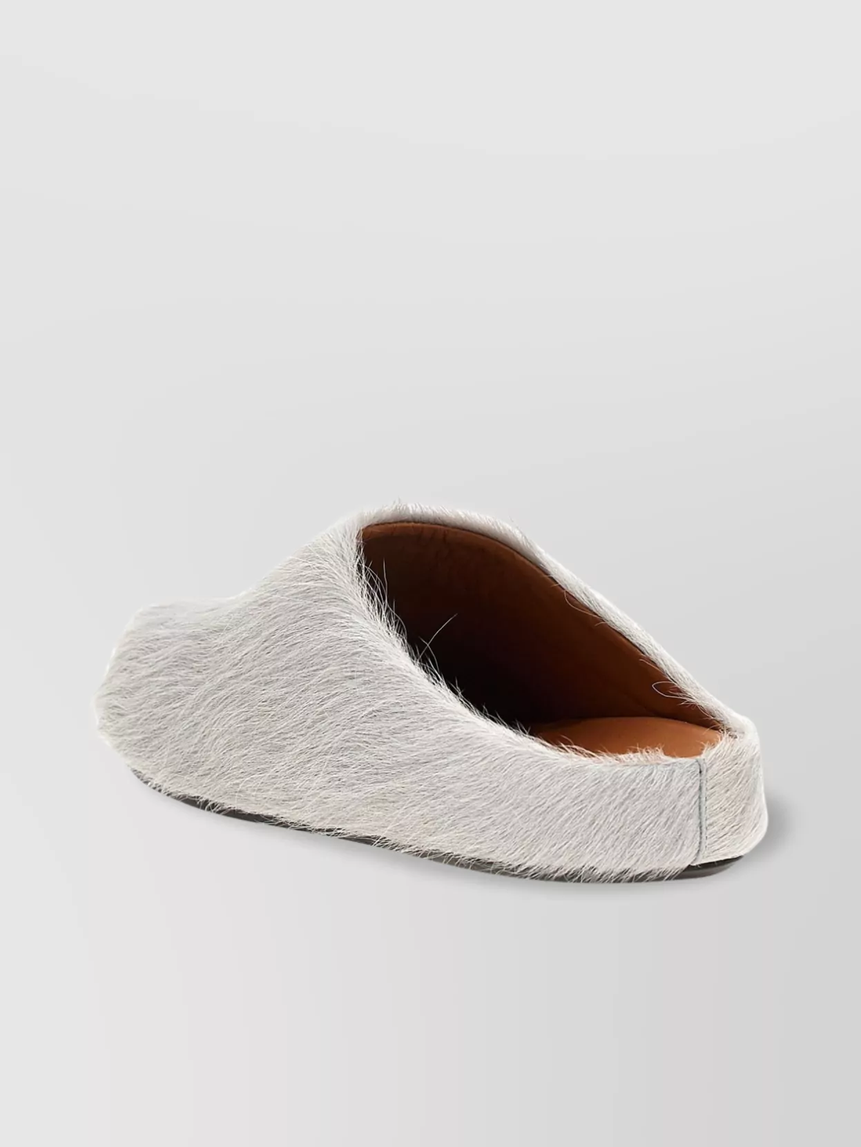 Marni Fur Texture Round Toe Flat Sole Sandals