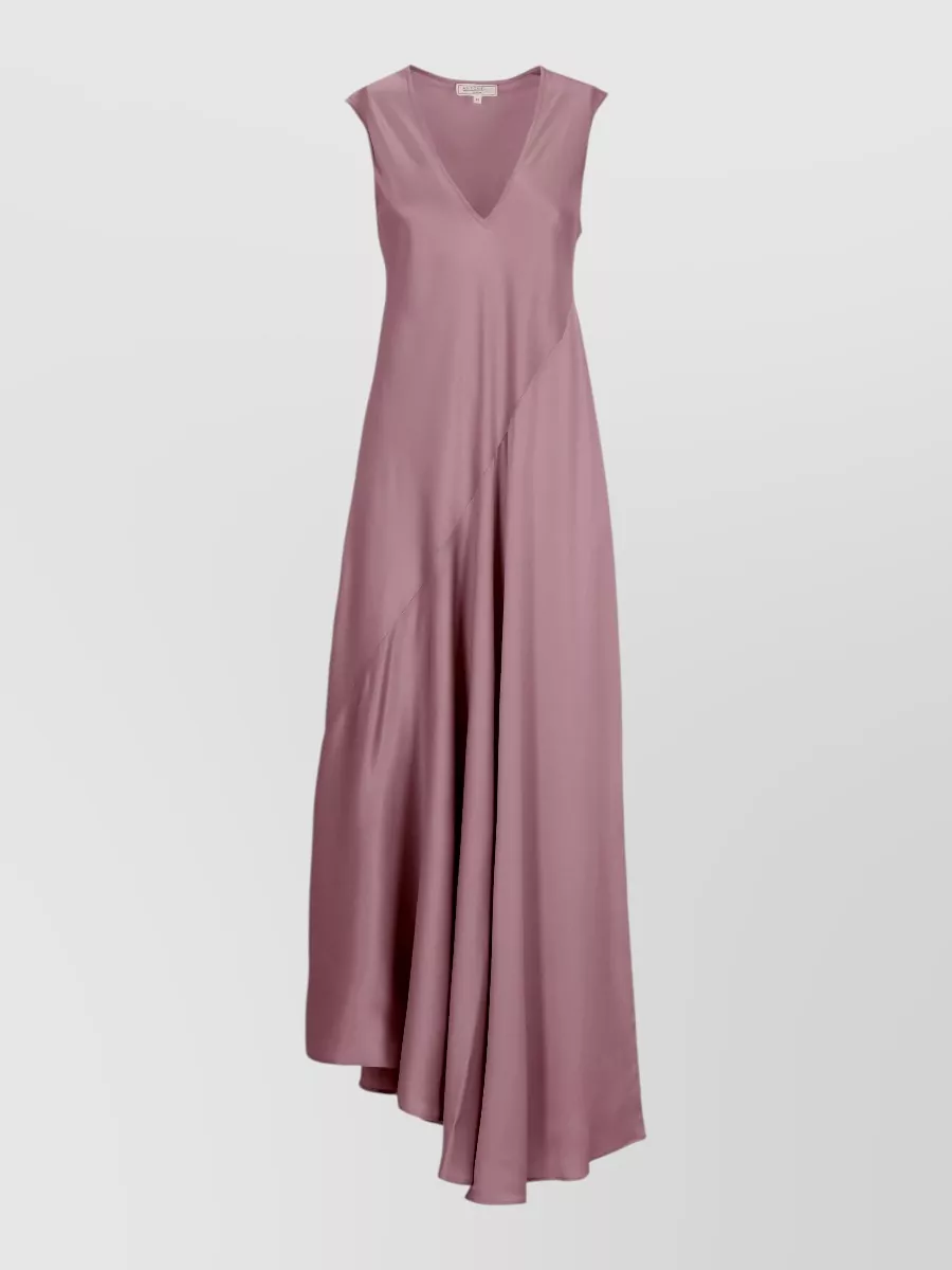 Antonelli Firenze silk v-neck sleeveless flared maxi dress