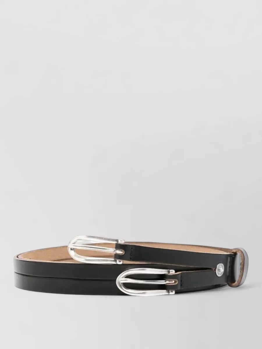 Our Legacy leather twin tongue belt