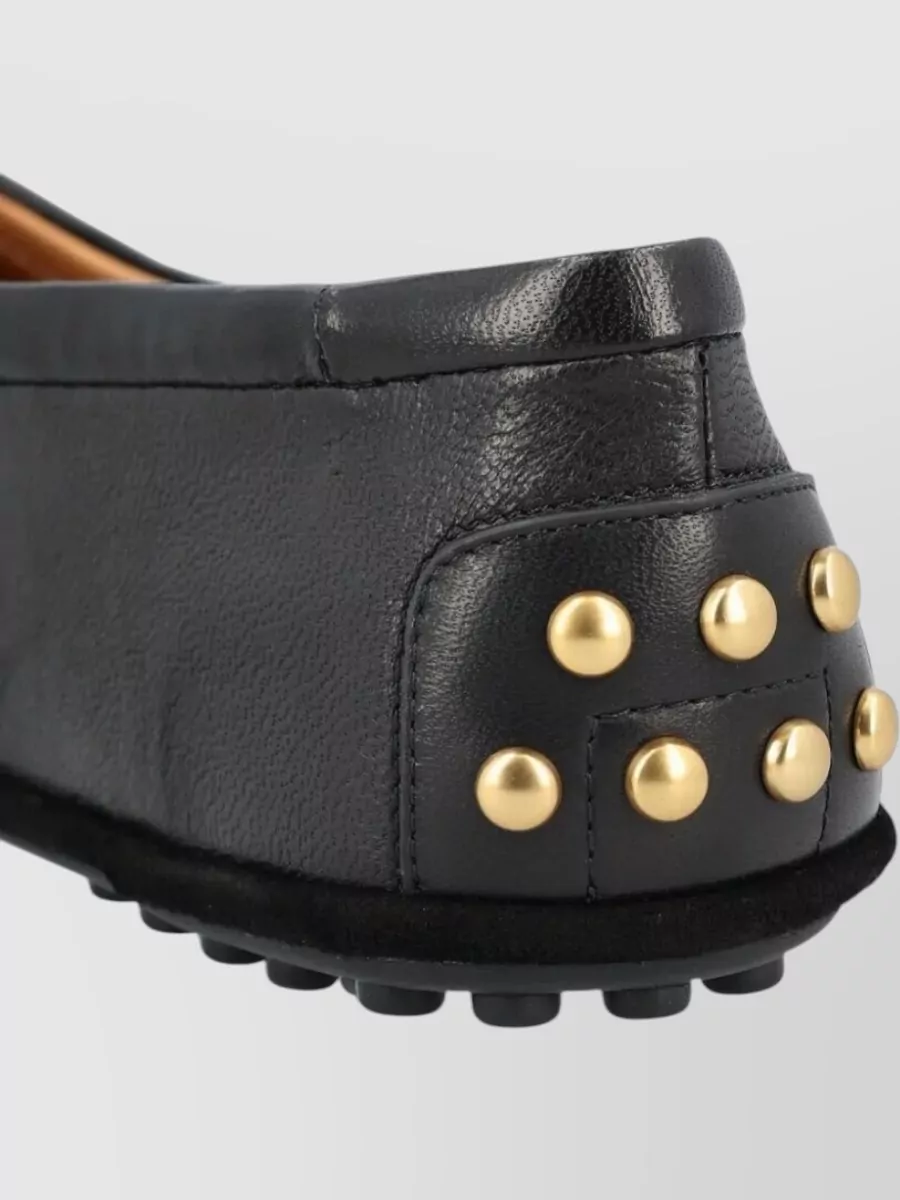 Tod's Leather Ballerina Shoes Metal Studs Sole