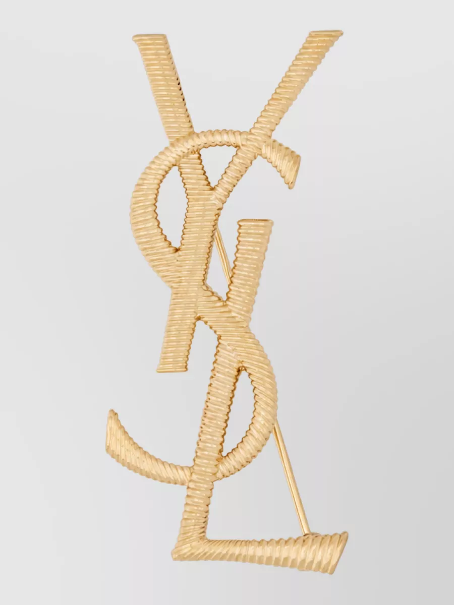 Saint Laurent brass brooch