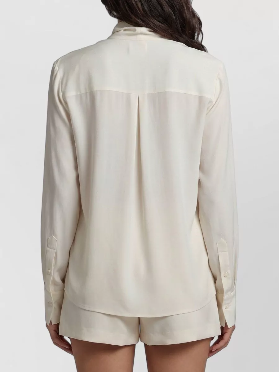 Federica Tosi Silk V-Neck Long-Sleeve Blouse