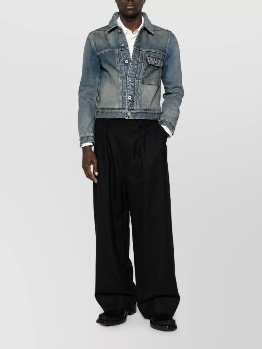 Junya Watanabe Wool Pleated Wide-Leg Trousers