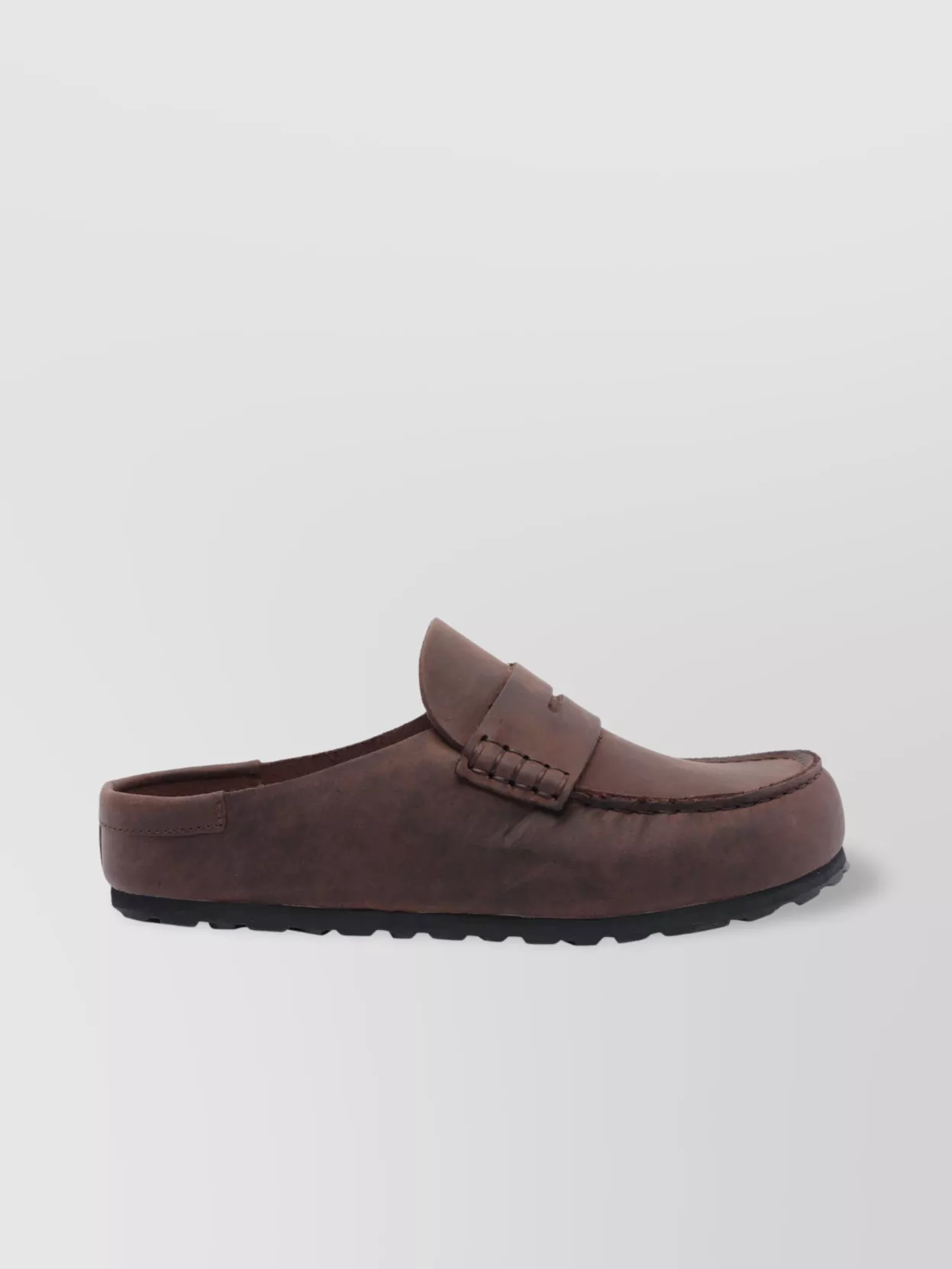 Birkenstock Leather Loafers With Penny Strap And Round Toe
