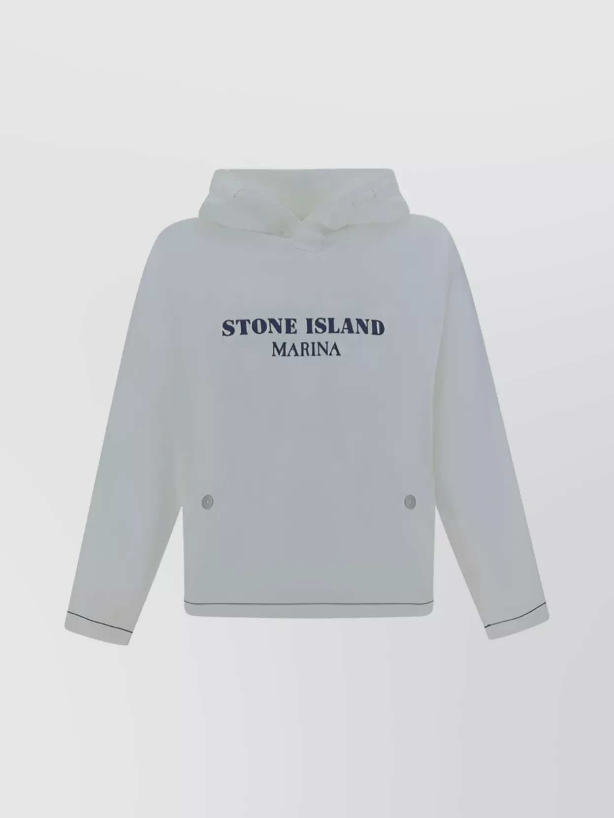 Stone Island Contrast Stitched Cotton Hoodie In Gray