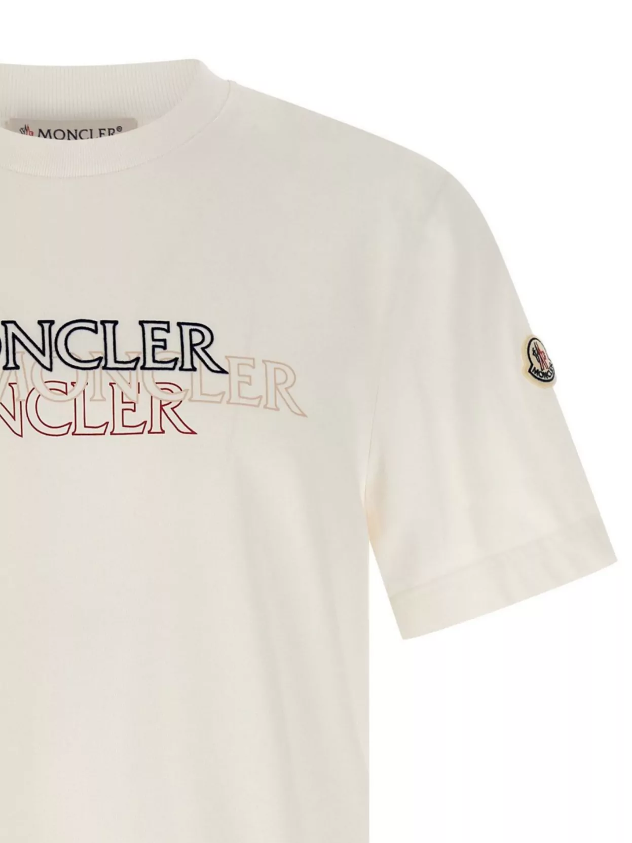 Moncler Crew Neck Logo T-Shirt With Short Sleeves