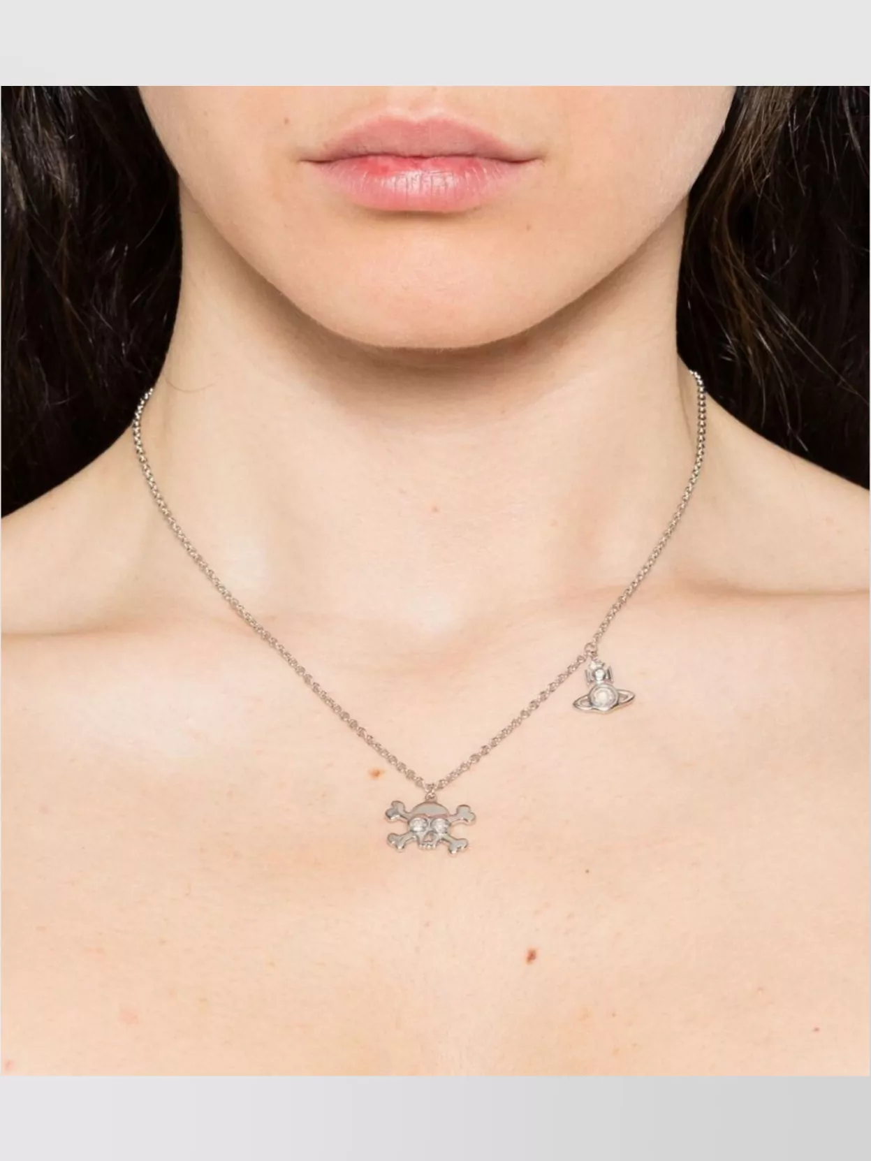 Vivienne Westwood Pendant Chain Necklace Silver-Tone Finish