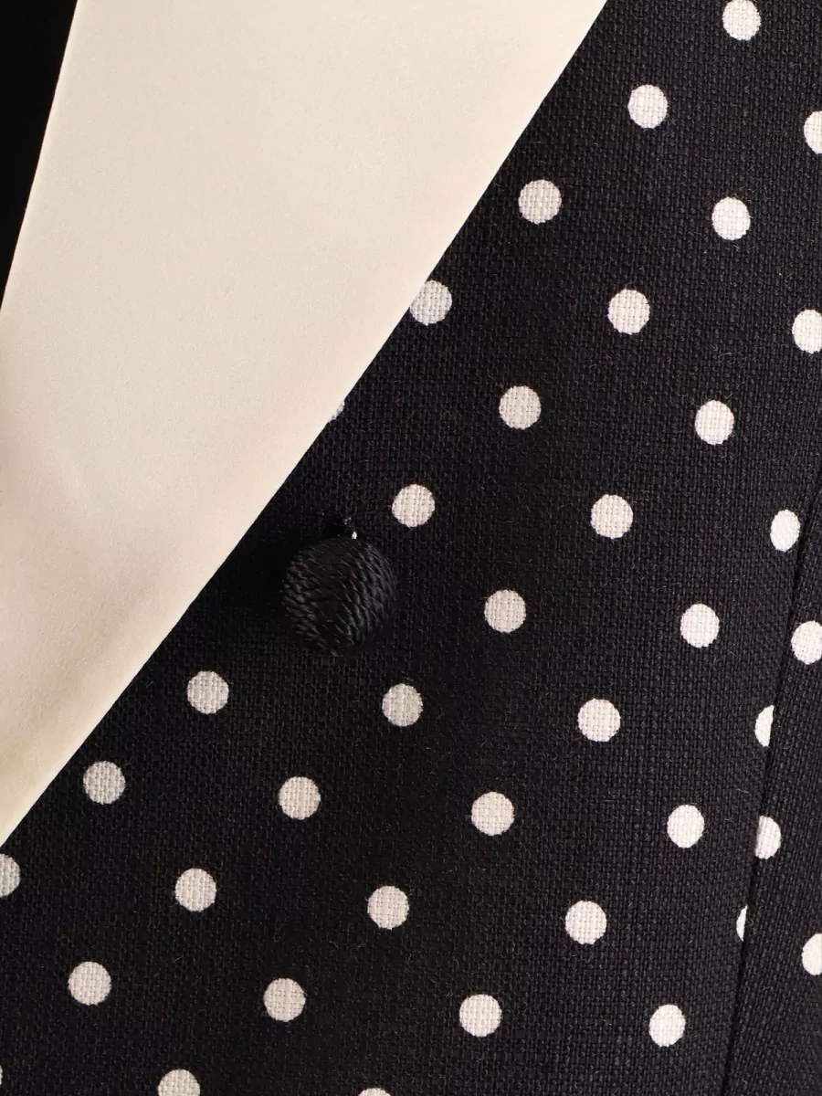 Valentino Polka-Dot Single-Breasted Cropped Blazer