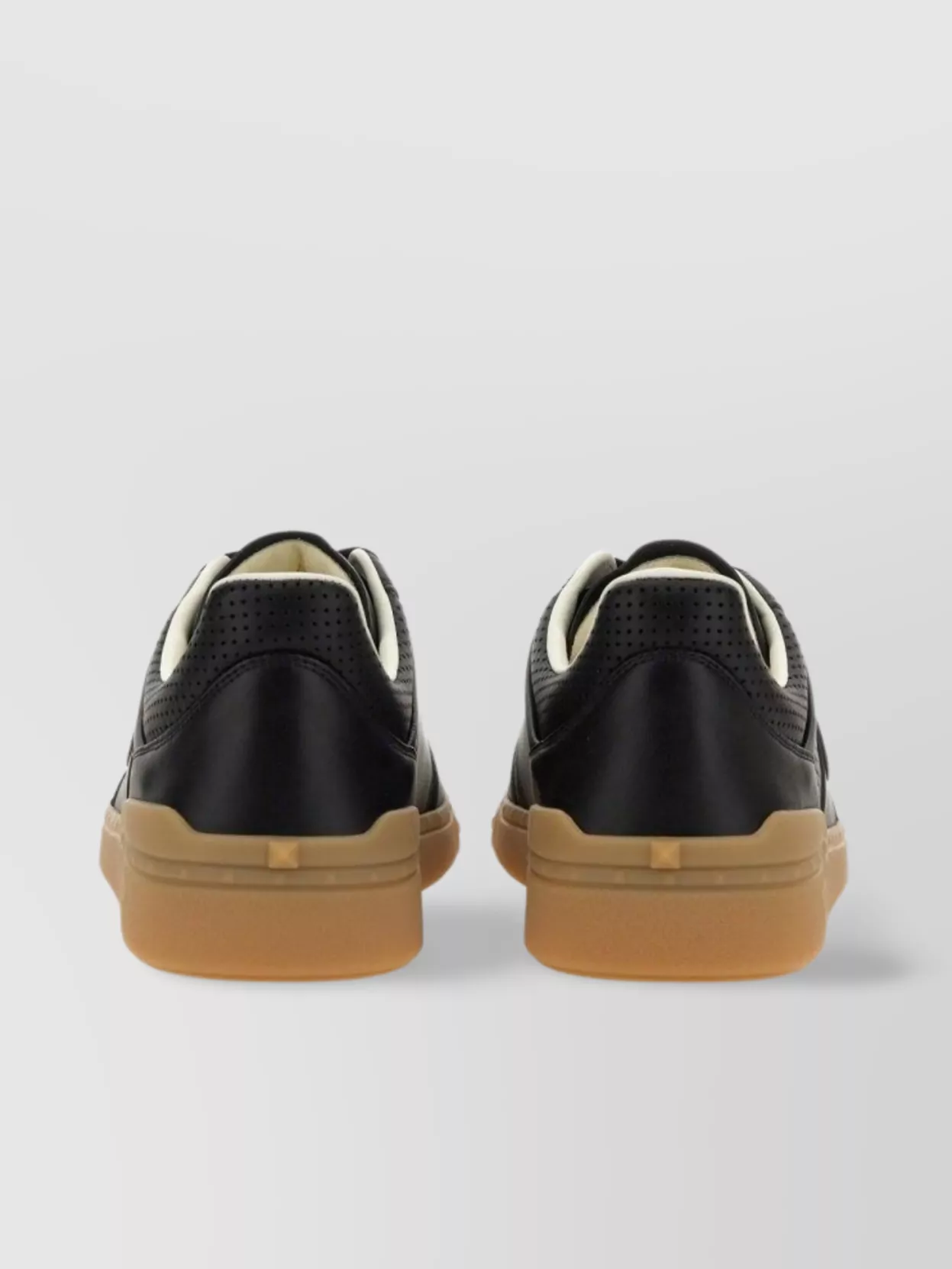 Valentino Garavani Perforated Round Toe Rubber Sole Sneaker