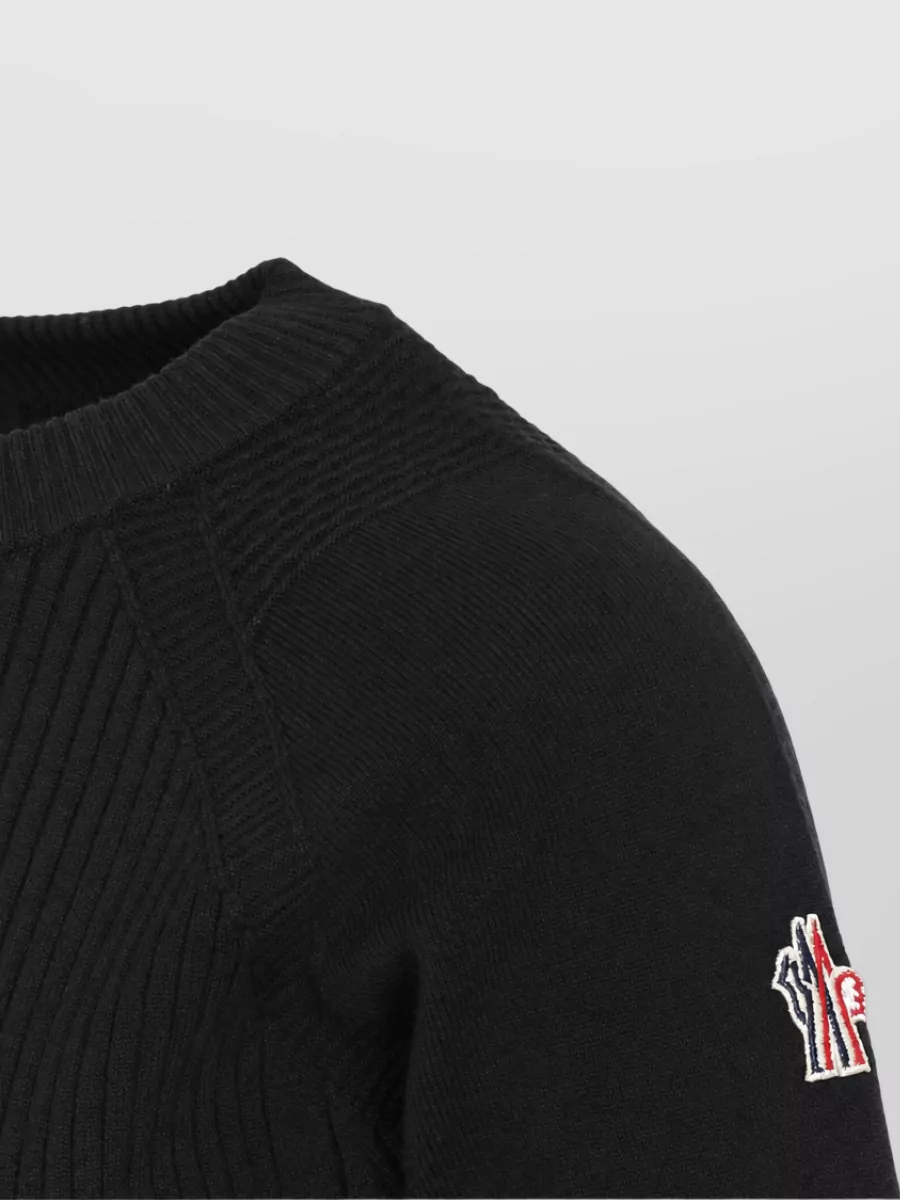 Moncler Grenoble Virgin Wool Fine-Ribbed Slim-Fit Long-Sleeve Sweater