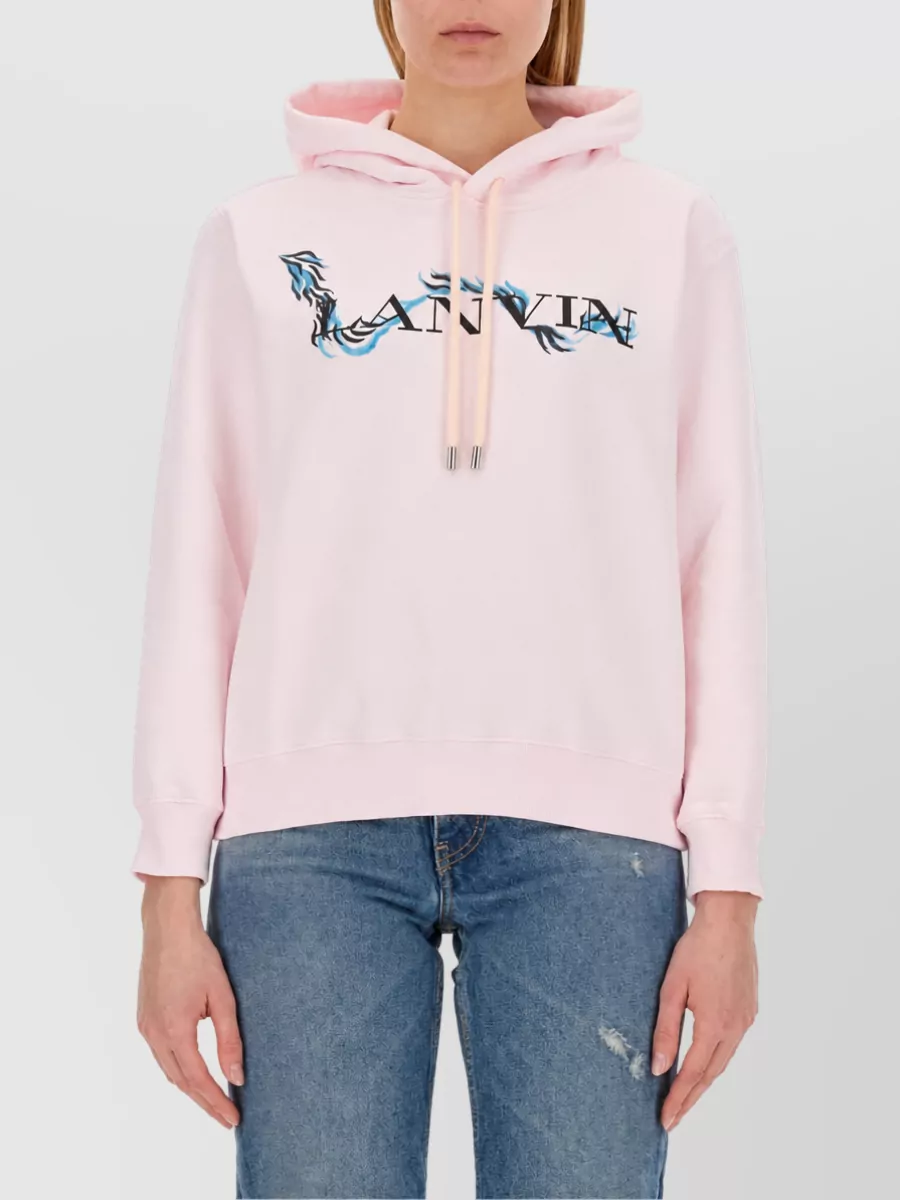 Lanvin Logo Embroidered Cotton Sweatshirt