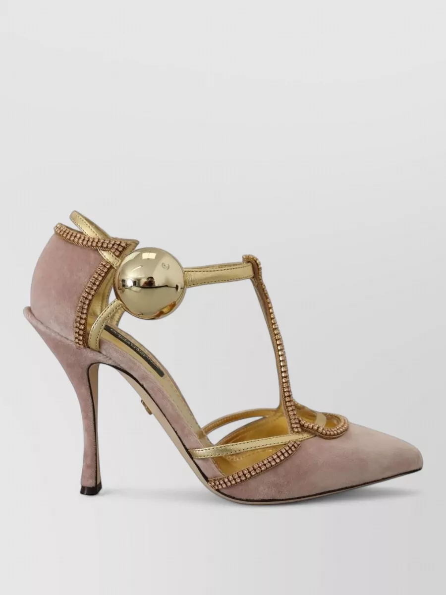 Dolce&Gabbana Crystal-Embellished T-Strap Sandals