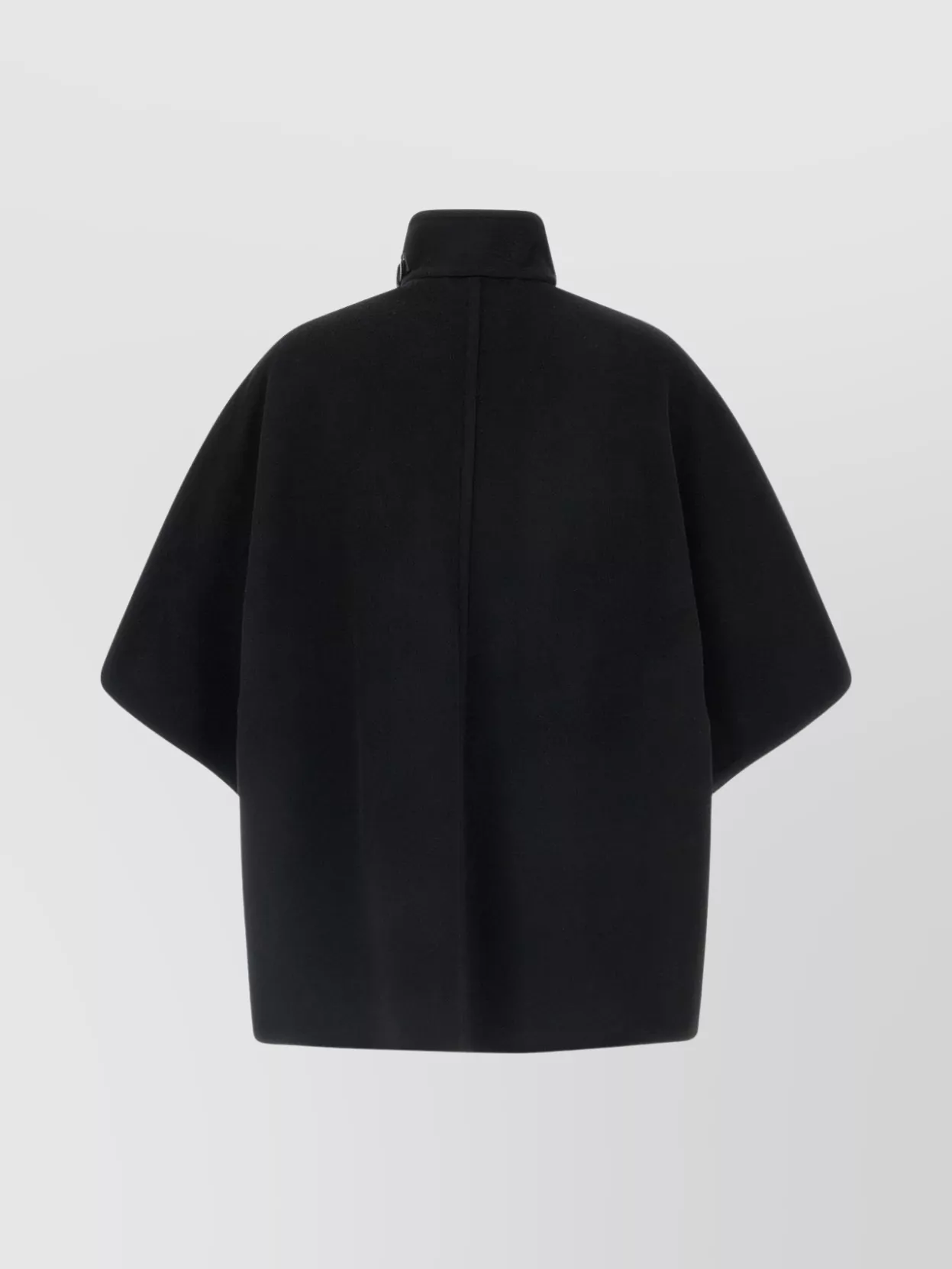 Max Mara Button Detail Cape With High Collar In Black