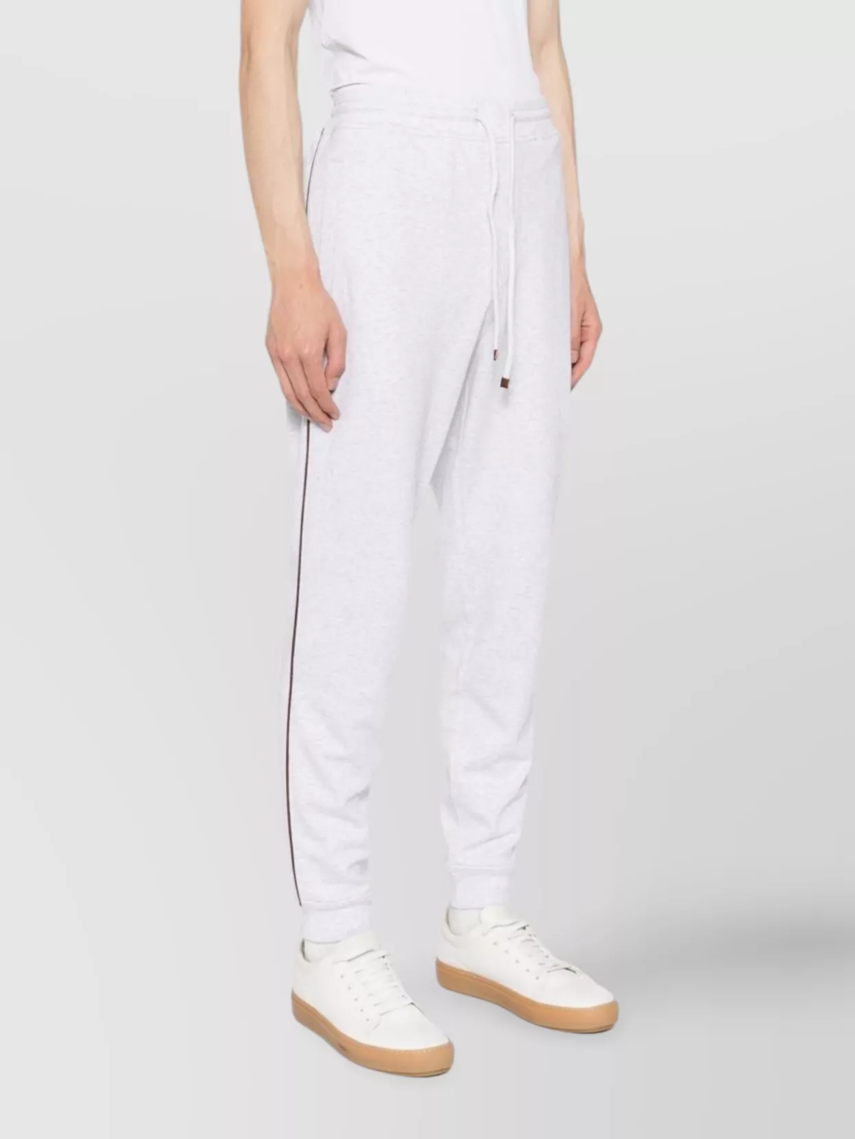 Brunello Cucinelli Cotton Sweatpants With Side Stripe Detail