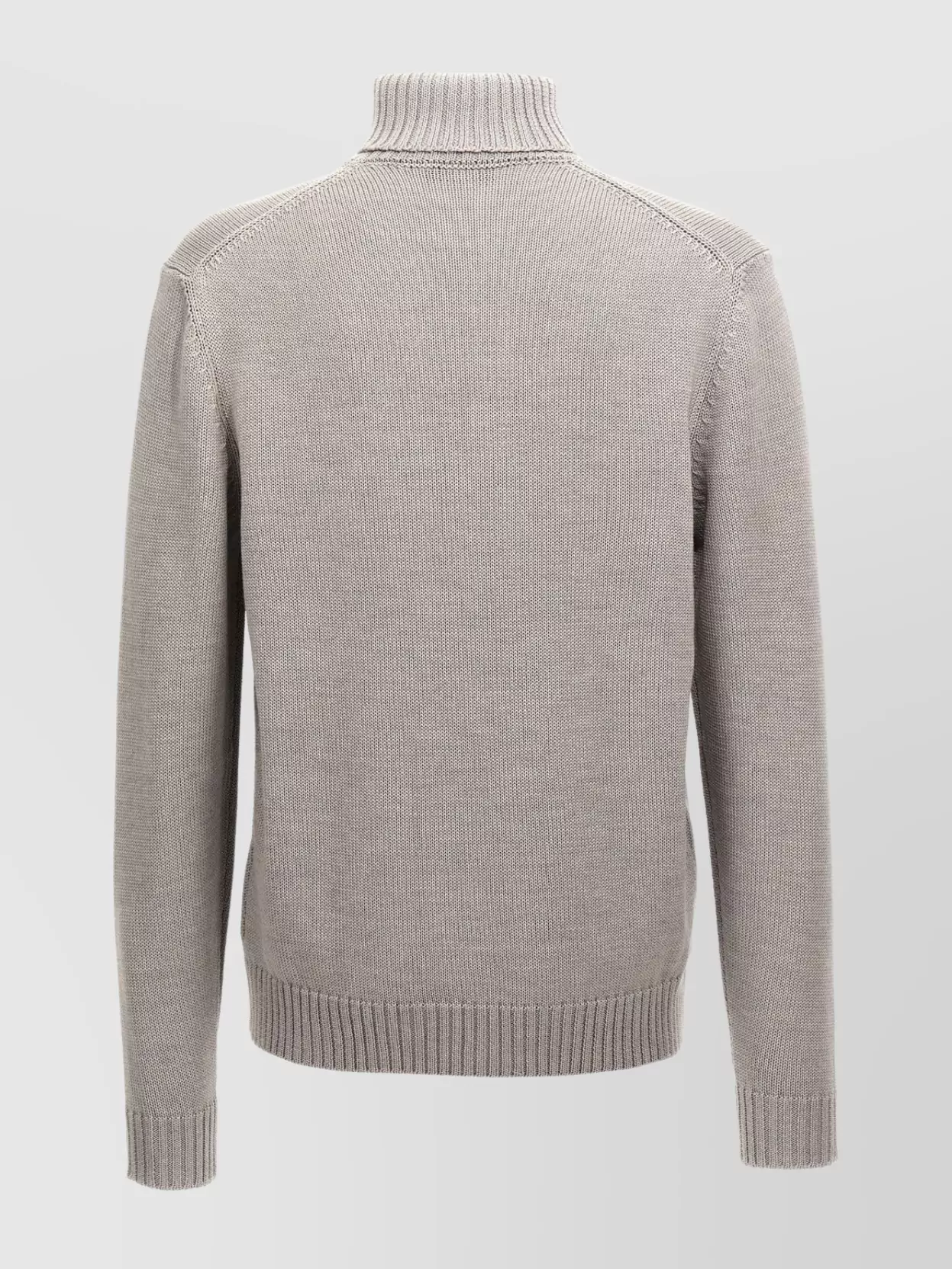 Zanone Wool Turtleneck Sweater With Classic Knit Texture In Gray