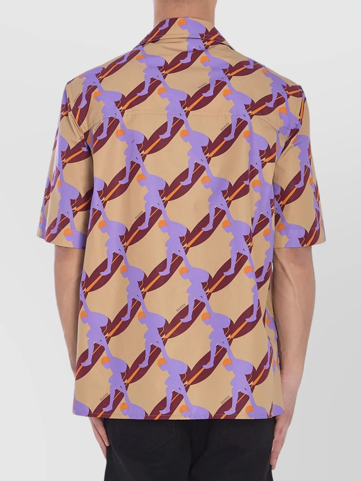 Gucci Multicolor Bowling Shirt With Cuban Collar And All-over Print In Cotton Man In Multi
