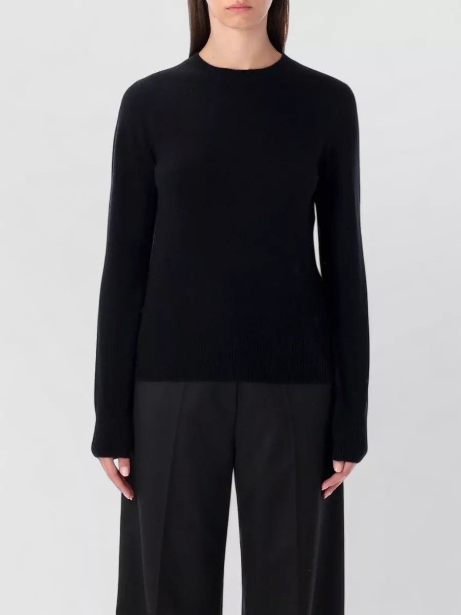 Rhea Costa Cashmere Wool Ribbed Slim-Fit Crewneck Sweater