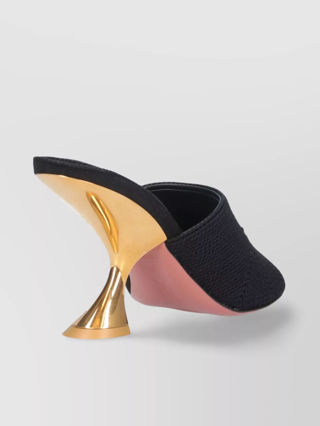 Amina Muaddi Heel Open Toe Fabric Unique Design