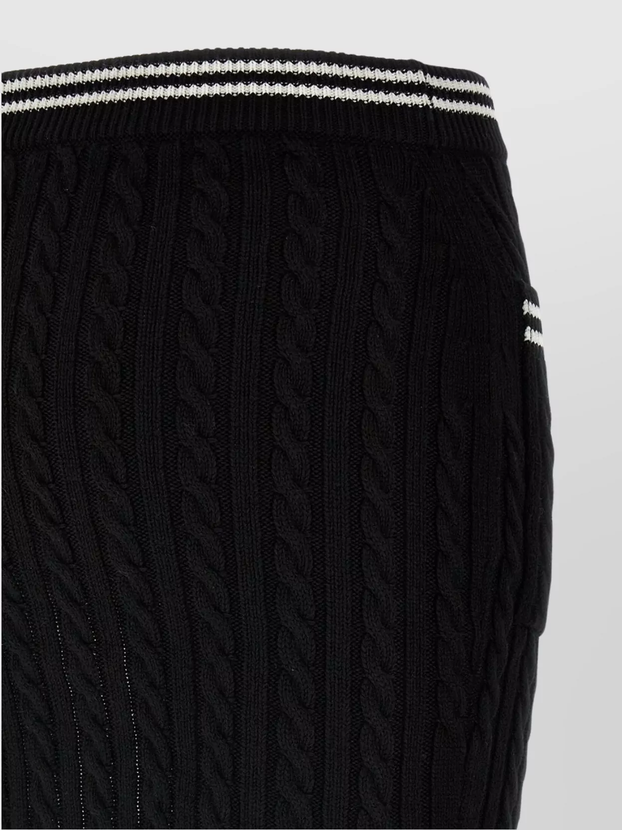 Alessandra Rich Skirt Cable Knit Buttons Detail
