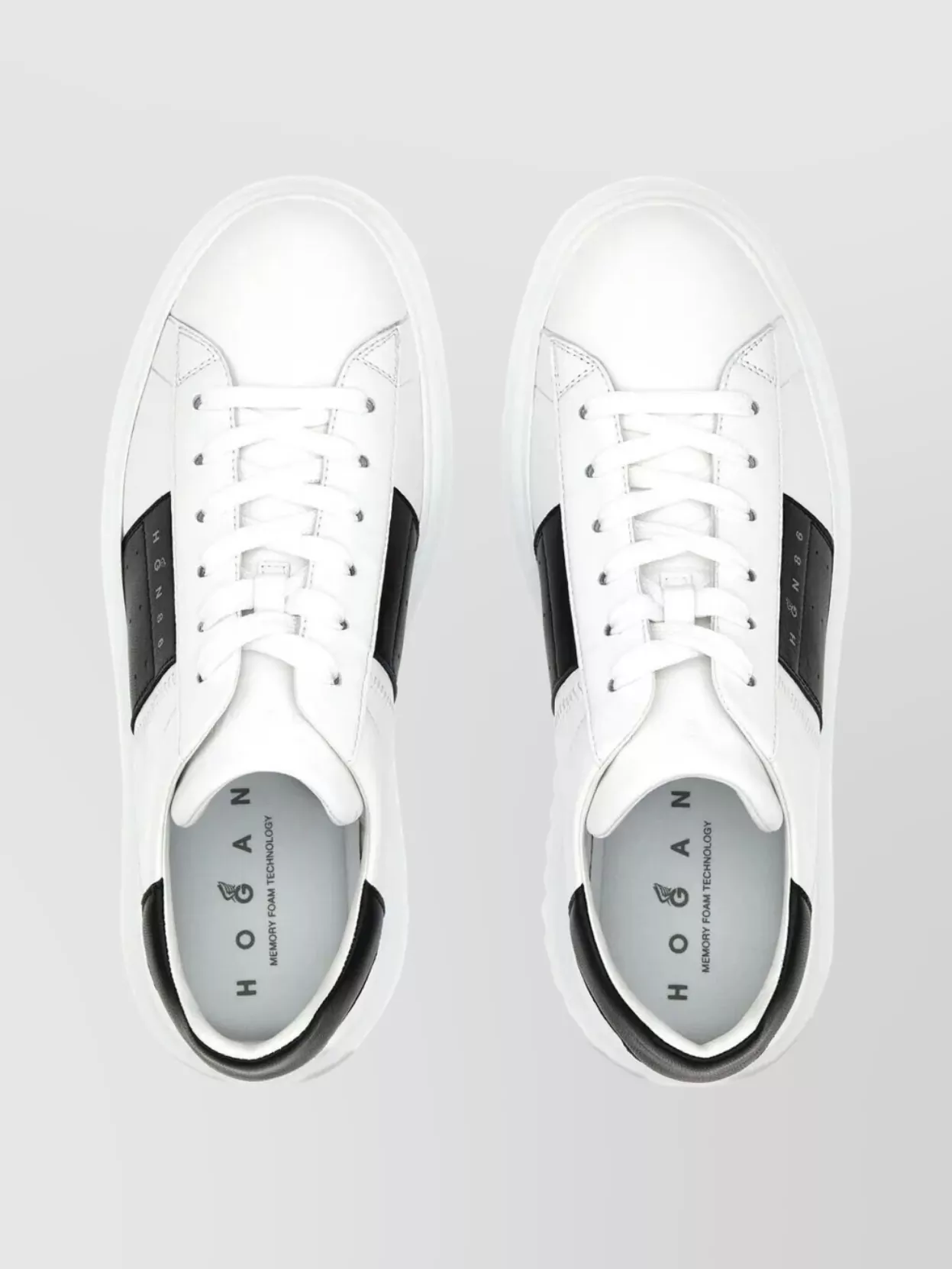 Hogan Nappa Leather Sneakers Featuring Striped Design