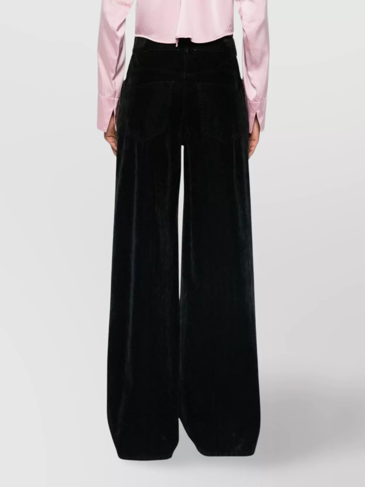 Forte Forte Velvet Wide-leg Trousers Pockets In Black