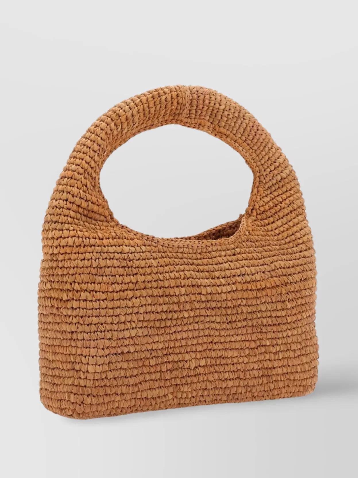 Manebi Crescent Top Handle Woven Texture Bag