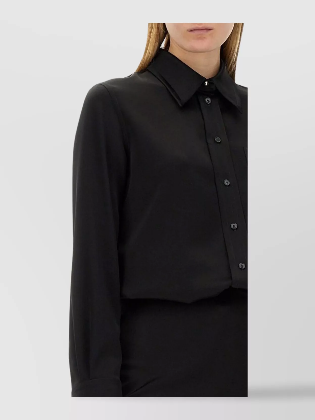 Lanvin Silk Shirt With Collared Neck And Chest Pocket
