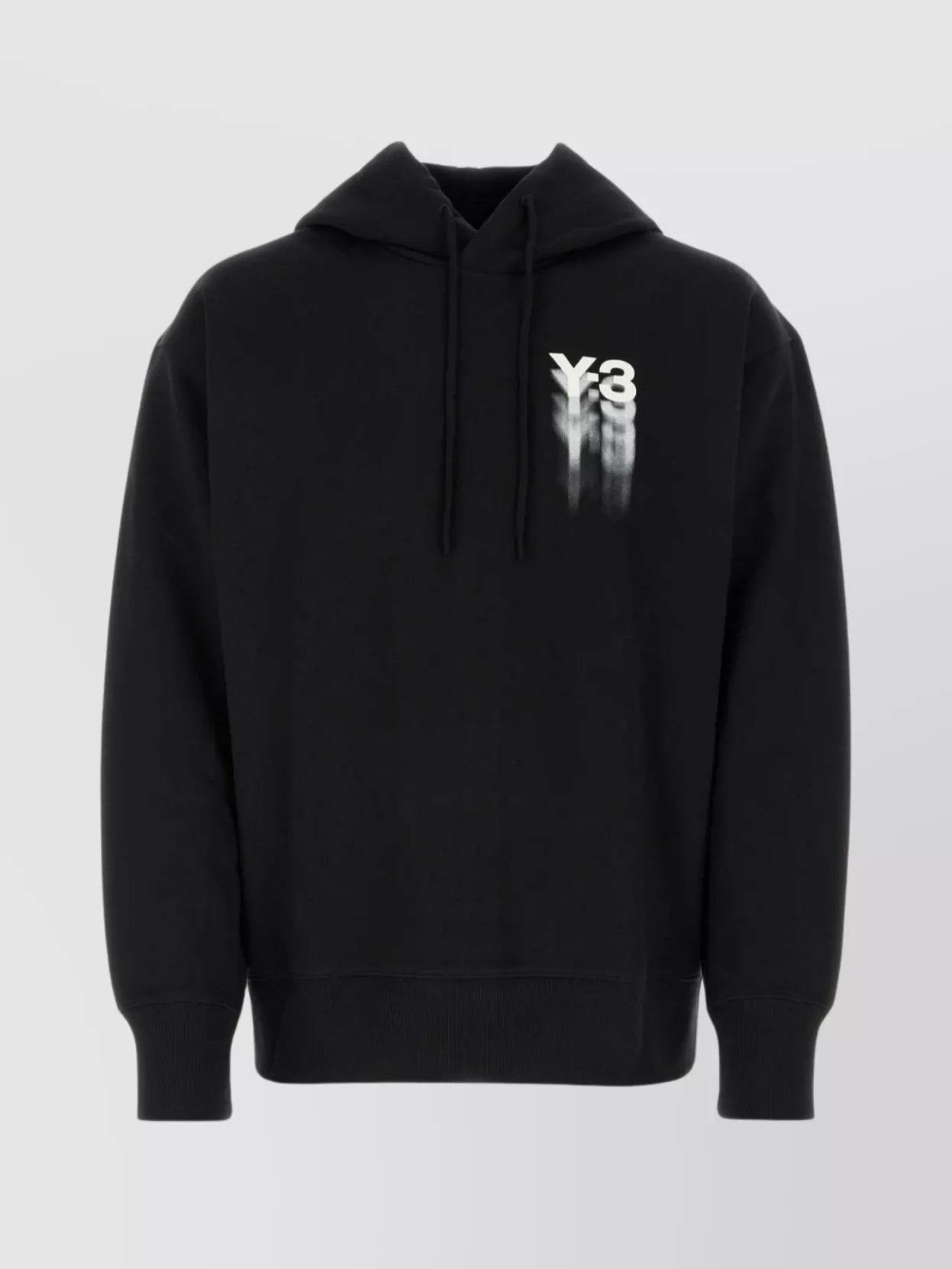 Shop Y3 Yamamoto Cotton Hooded Sweatshirt With Ribbed Cuffs