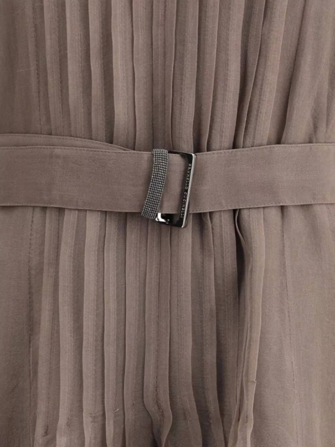 Shop Brunello Cucinelli Flowing Silk Long Dress With Adjustable Waistband