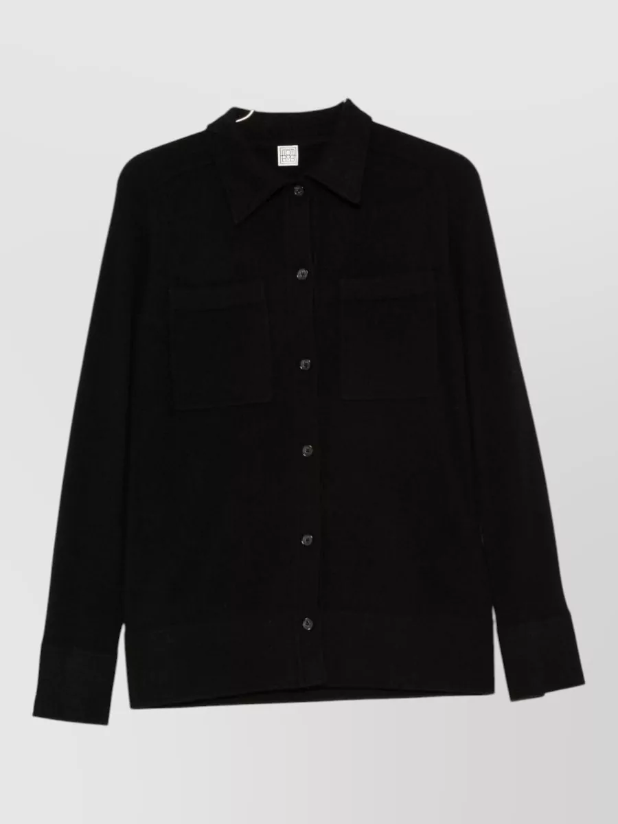 Totême cashmere fine-knit shirt jacket
